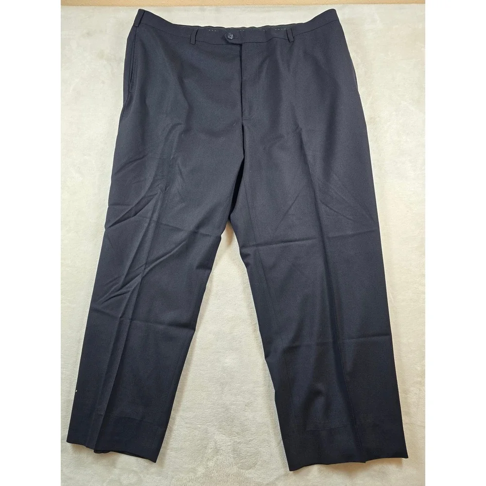Joseph Abboud Loro Piana Suit Mens 48R 2 Piece Pants 42x27 Navy Blue Wool USA